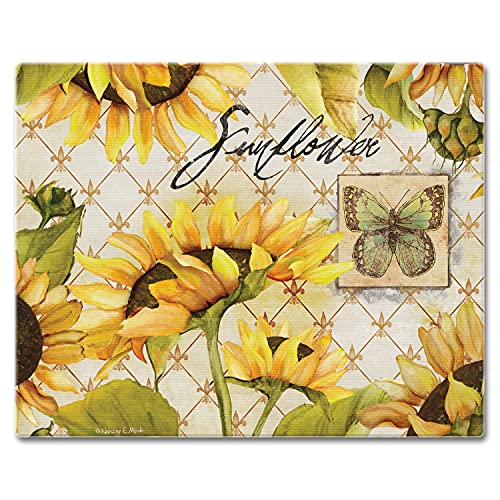 Tabla de cortar de vidrio CounterArt con diseño Sunflowers in Bloom, 38.1 x 30.48 cm miniatura 1