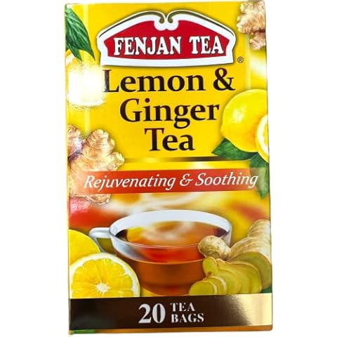 Fenjan Tea Lemon & Ginger Rejuvenating & Soothing 20 Tea Bags (Pack of 6) Cover