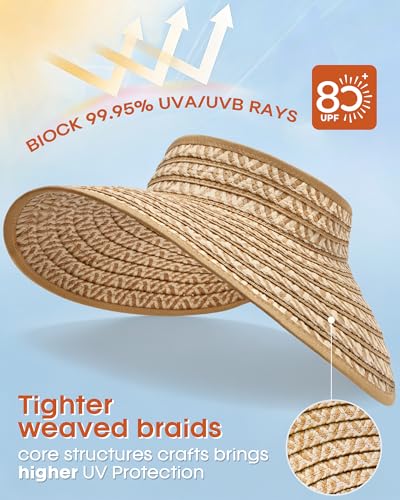 Sombrero de playa para mujer con visera y ala ancha miniatura 2