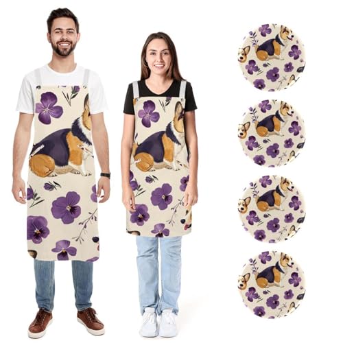 Tabliers de cuisine Corgi imperméables idée cadeau originale pour passionnés