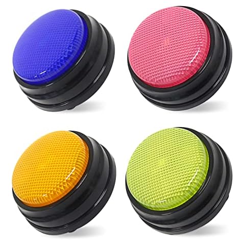 Ailgely Voice Recorder Button|Recordable Talking Button Sound Buttons|Answer Buzzers|Game Buzzers with Led Function|Dog Talking Training Buttons|Kids Interactive Toy Cover