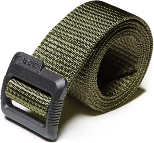 CQR Tactical Belt Military Style Heavy Duty Belt Webbing EDC Quick-Release Buckle Dura Nylon Green X-Large