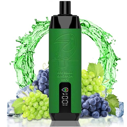 電子タバコ 使い捨て VAPE シーシャ 20,000回吸引可能 持ち運び ベイプ LEDディスプレイ搭載 充電式 爆煙 肺に直達 快感を与える 10風味 たばこ ニコチンなし タールなし 禁煙 煙量調節可能 個別防塵キャップ付き Kingrada (マス