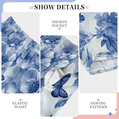 Blue Rabbit Flower Bunny Pajama Pants Long Sleep Pant Soft PJ Bottoms Sleepwear4