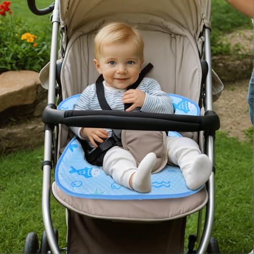 Image of INFANZIA Dry Seat, Car Seat Protector Waterproof Carseat Liner Potty Training Toddlers, Baby and Infants, Piddle Pad for Carseats Strollers (Blue, 1 Pack