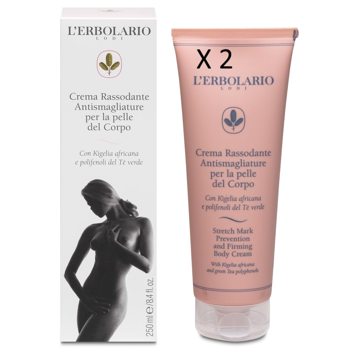 Crema Corpo Rassodante Antismagliature 250 ml (2 Confezioni) + Telo Mare in OMAGGIO