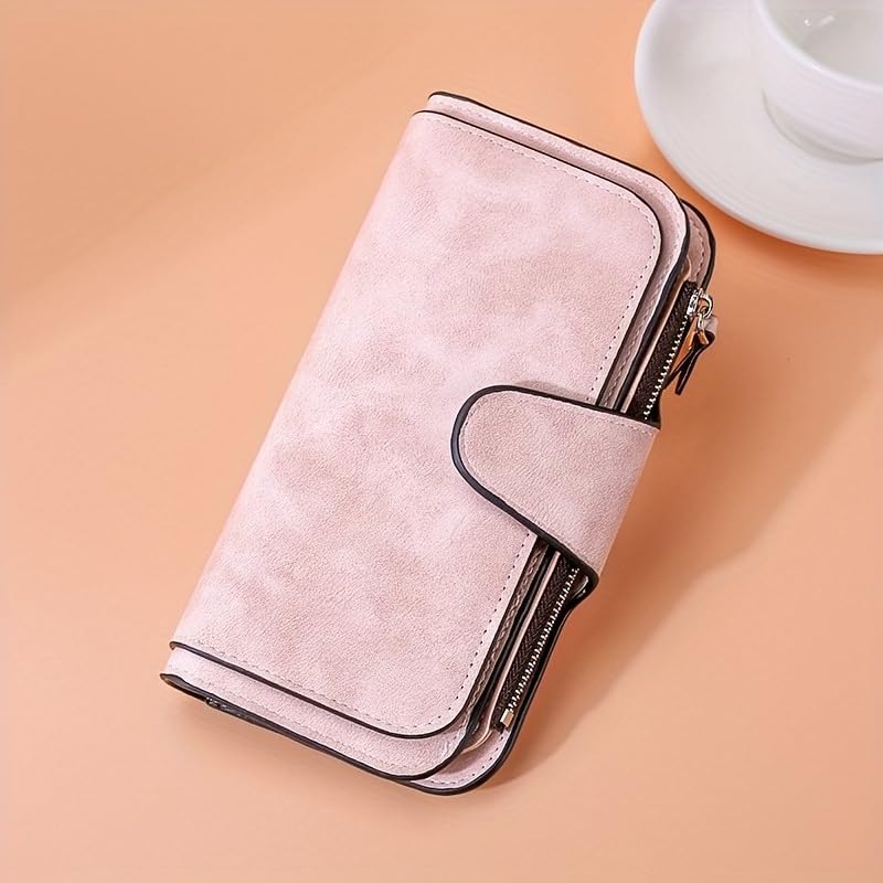 Sleek Minimalist Wallet with Secure Clutch Card Case - Versatile Solid Color, Multiple Slots for Organized Everyday Use