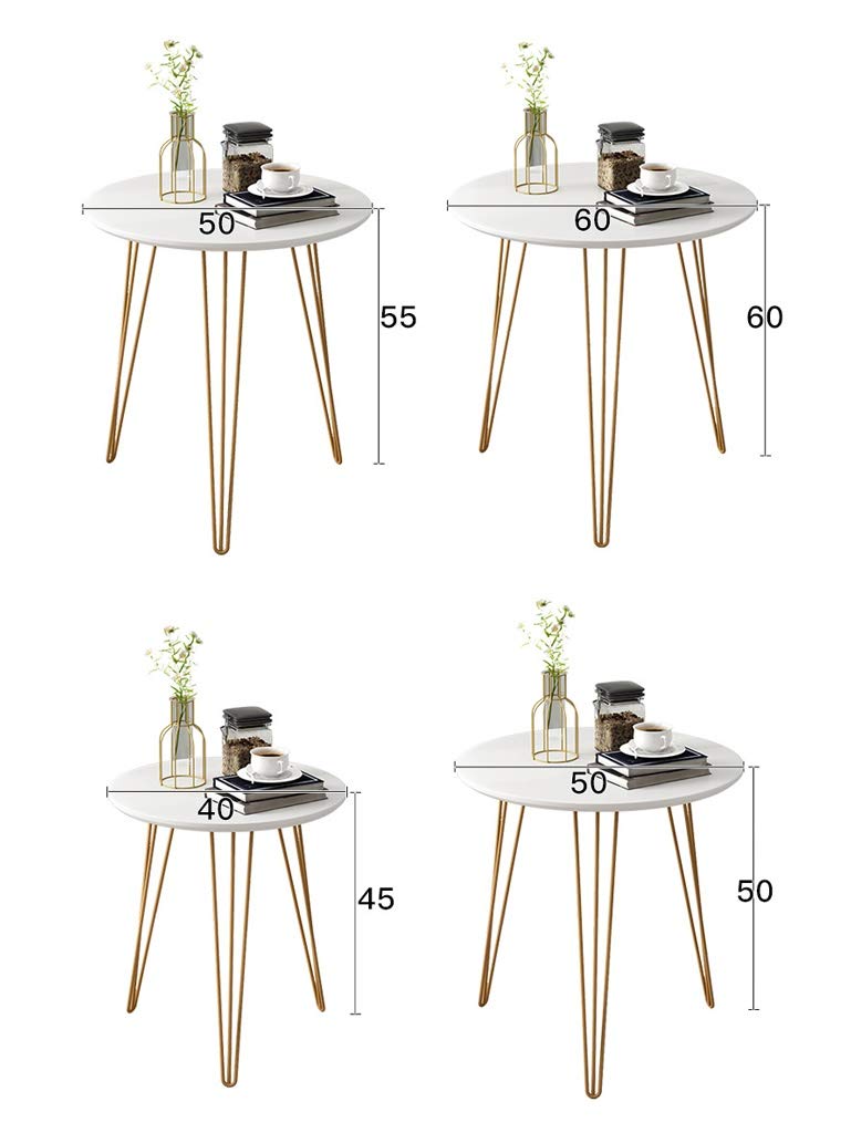 Mesa Auxiliar Triangular con Remaches, Mesa Auxiliar para sofá, Estructura de Metal, mesas Nido de 3 Colores (Color: A, tamaño: 60 × 60 × 60 cm)