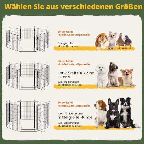Yaheetech Welpenlaufstall 16-teilig 50 cm hoch