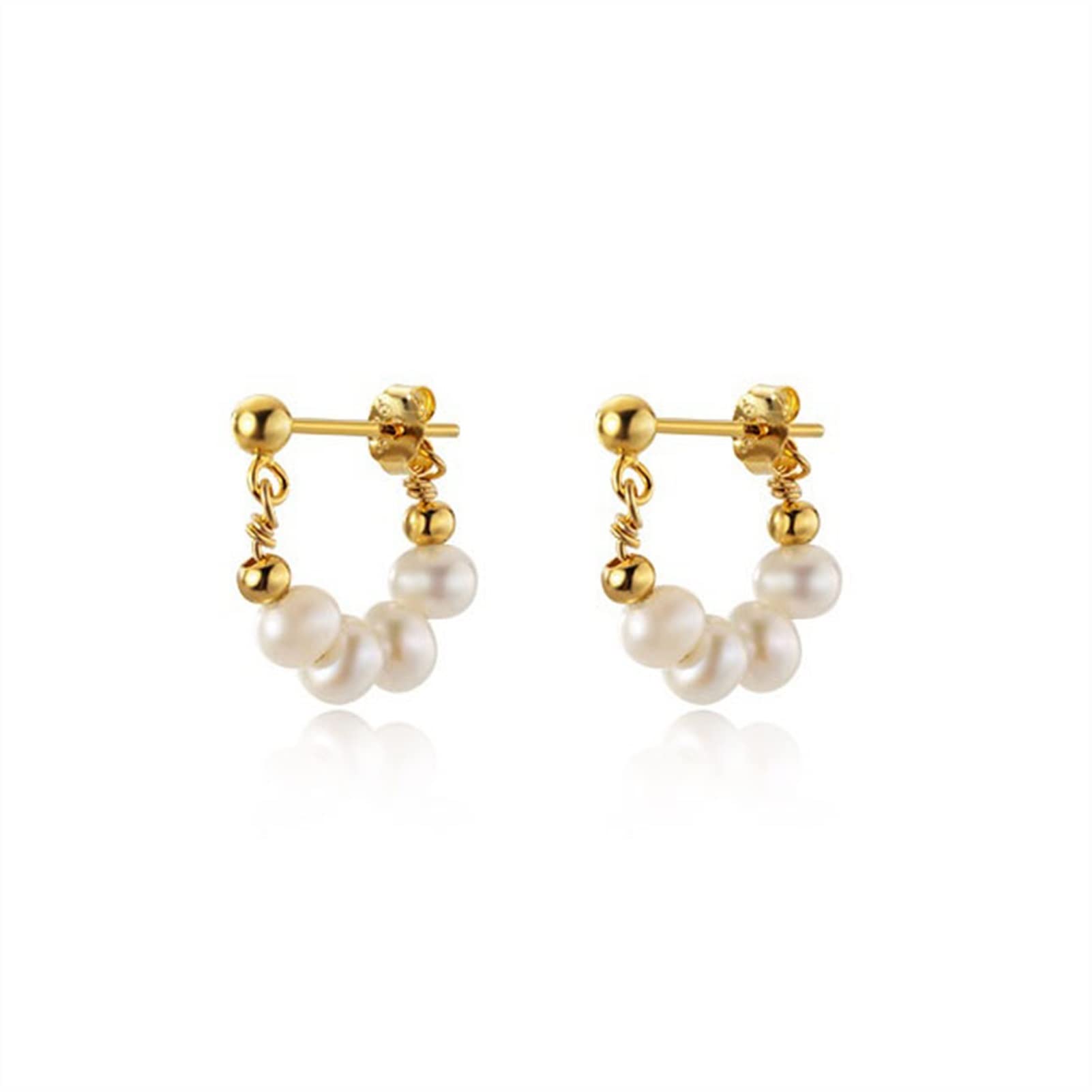 Boucles d'oreilles argent 925 de haute qualité avec véritables perles - 7
