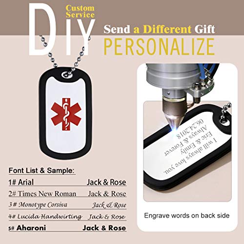 Goldchic Jewelry 316L Stainless Steel Custom Engraved Personalized Medical Alert Id Dog Tag Pendent Necklace Men Women #TOP1