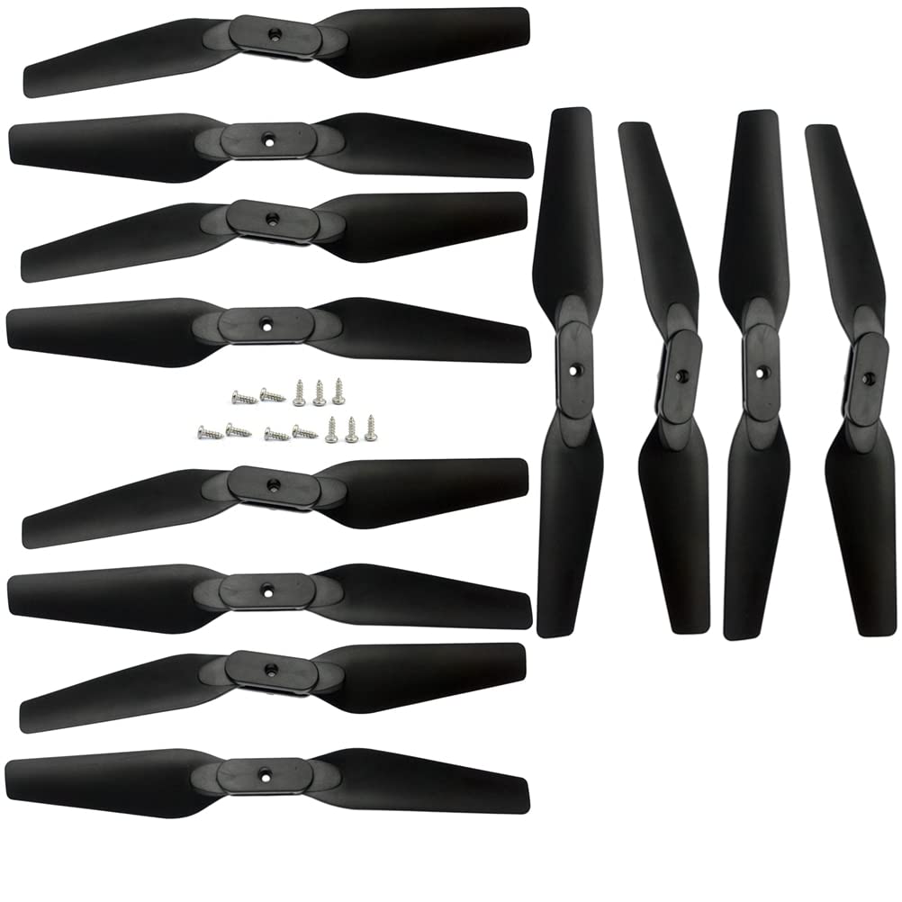 ANKAAD Drone accessories Motor Gears Propellers Blades Gears Parts Fit For Small FOLD Drone RC Quadcopter Accessories (Color : 12 Black Blades)