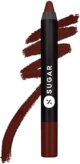 SUGAR Cosmetics Matte As Hell Crayon Lipstick13 Murphy Brown (Chocolate Burgundy) Highly pigmented, Creamy Texture, Long lasting Matte Finish