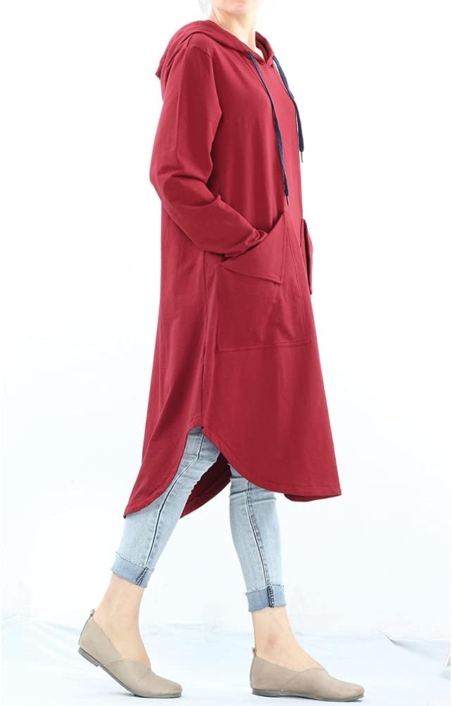 Minibee Women's Hoodies Oversized Sweatshirt Dress Long Sleeve Casual Tunic Pullover with Pockets - Image 2