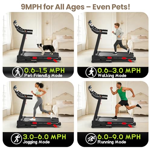 Image of 3.75HP Treadmill for Home, Foldable with 10% Incline, Free Courses, 105Training Programs