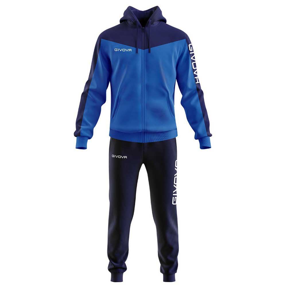 Givova Unisex Blau (Royal/Blue) Tuta Roma Con Cappuccio Polarfleece Sportanzug, 4X-Large