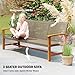 Outsunny Wicker Outdoor Couch, 3-Seat Rattan Outdoor Patio Sofa, 1000 lbs. Capacity, Acacia Wood Patio Furniture Couch with Steel Seat and Armrests for Backyard, Porch, Teak