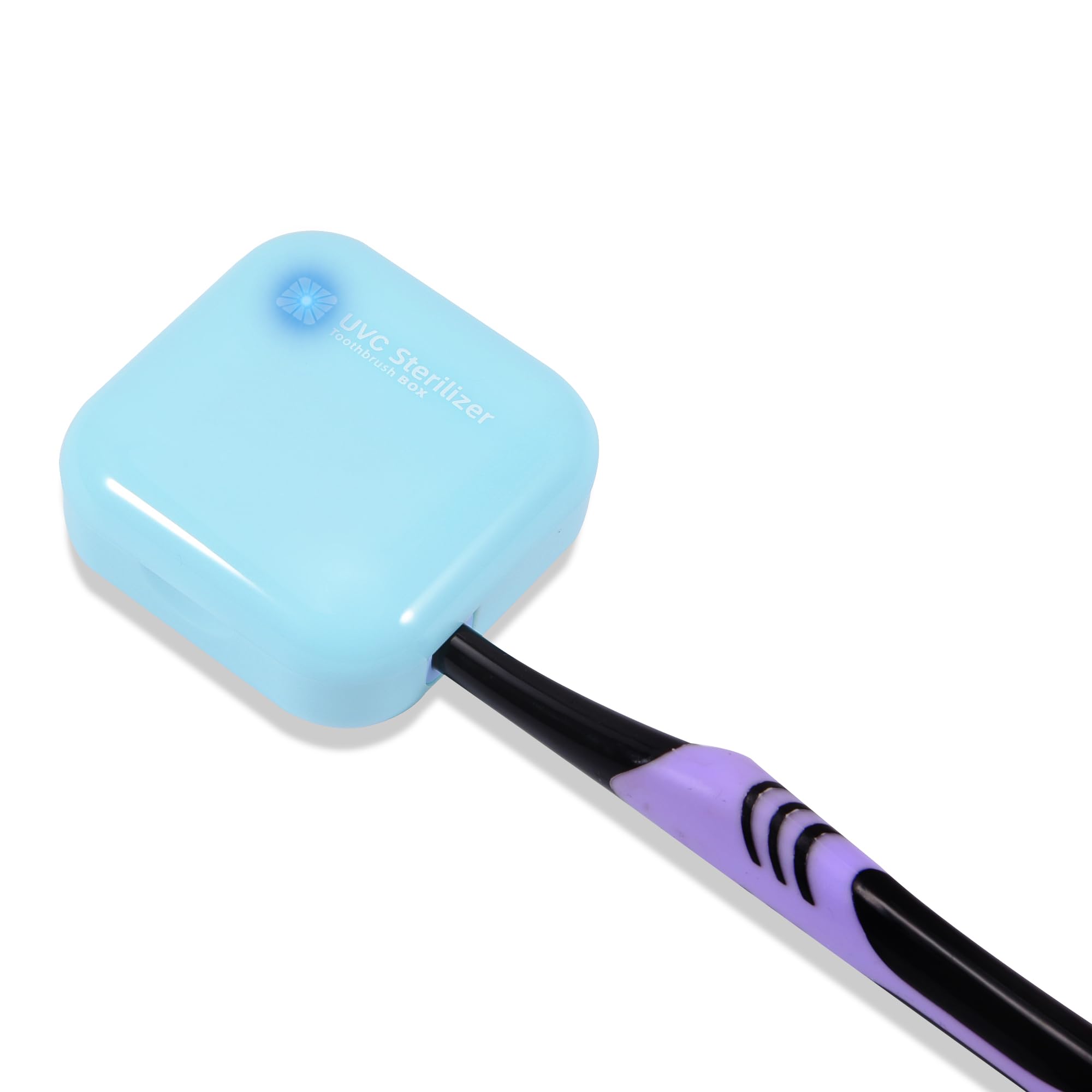 Estuche para cepillo de dientes, estuche de viaje para cepillo de dientes con luz de limpieza UV, estuche portátil recargable con soporte, funda para cepillo de dientes de cualquier tamaño para el