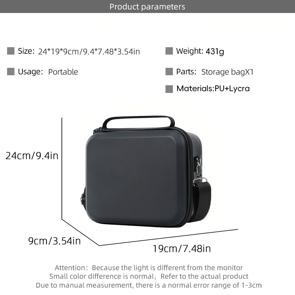 Bolsa de almacenamiento de PU para DJI Lito X1 Lito1 Estuche de viaje Funda protectora con correa para el hombro para batería, control remoto RC-N3 Bolso Antirrayas con Bolsa de Malla (negro)