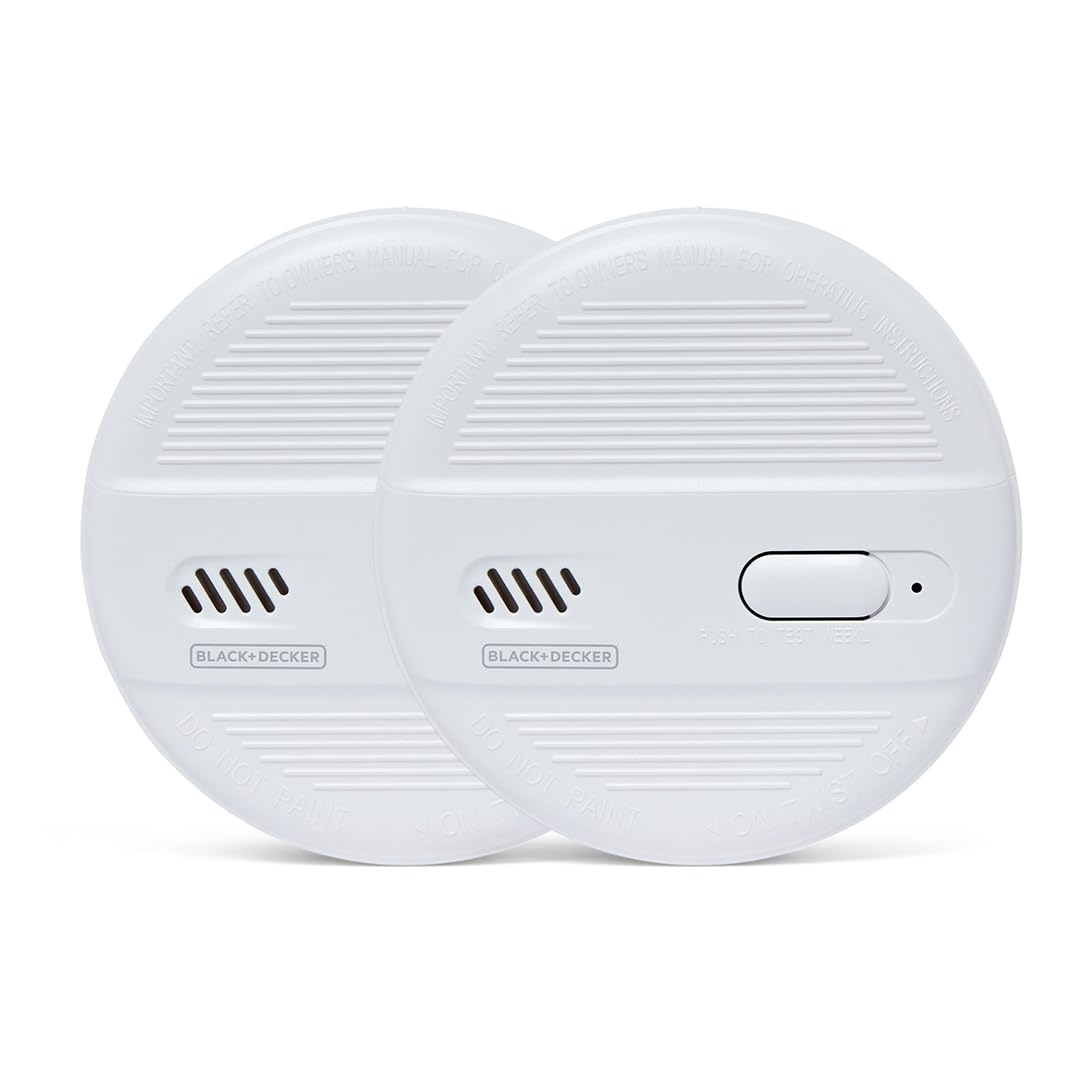 BLACK+DECKER - Easy Install Smoke Detector Fire Alarm 2 Pack for Homes