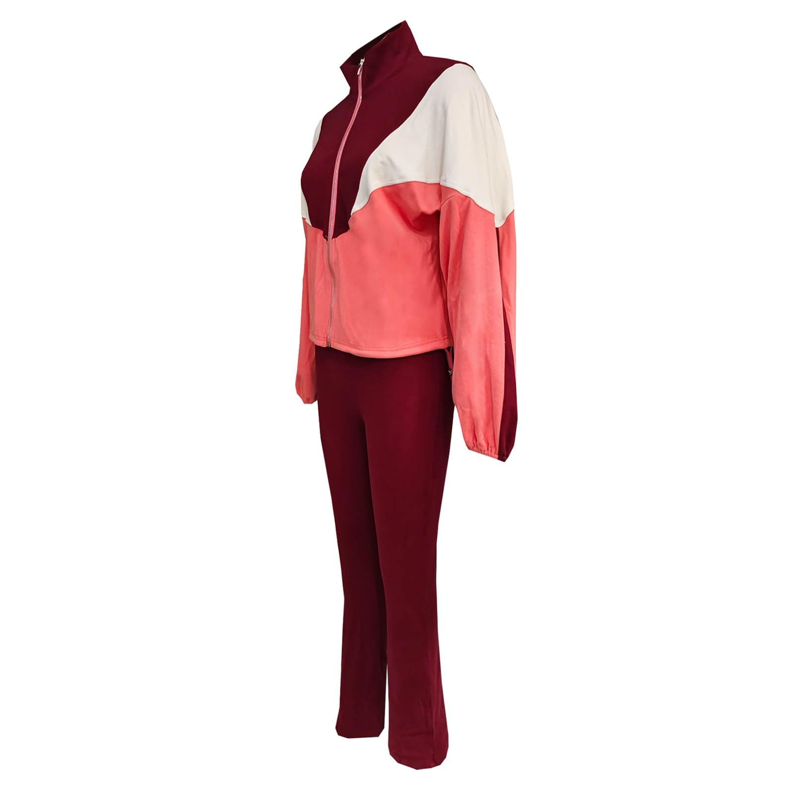 Conjunto Deportivo Femenino de Dos Piezas con Chaqueta Cremallera y Pantalones Ajustados para Yoga Gimnasio y Uso Diario