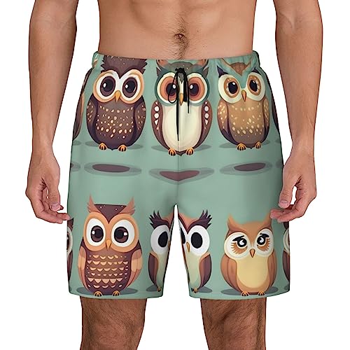 Short de bain pour homme EdWal à séchage rapide avec motif de hibou