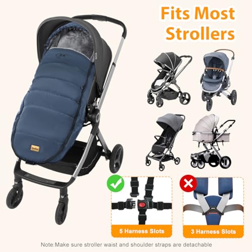Zooawa P723314172200 Stroller Bunting Bag Universal, Waterproof Baby Stroller Footmuff thumb #6