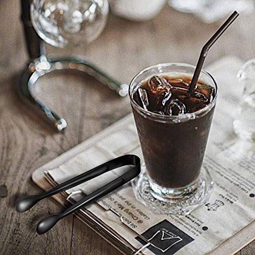 10 Pack Small Ice Tongs Sugar Tongs, Stainless Steel Mini Serving Appetizers Tongs For Party Coffee Tea Wine Bar Kitchen (Black) #TOP1