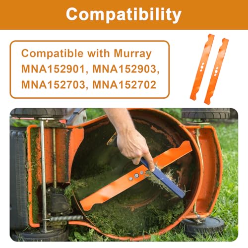 Antanker 84005221 21″Lawn Mower Blade, Replace for 2105200317 2105200317A Push Mower Blade for Murray Daye Hyper Tough MNA152901 MNA152903, 2 Pack