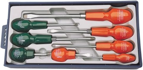 Draper 14077 186/8 Cabinet Pattern Screwdriver Set, 32.4cm x 17.8cm x 4.2cm, 8 Pcs