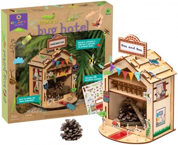 Miniatura 3 de Craft-Tastic - Make A Bug Hotel - Kit de manualidades de naturaleza de bricolaje - No necesita herramientas - Decora tu hotel con calcomanías - A