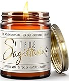 Sagittarius Gifts for Women, Zodiac Gifts - 'A True Sagittarius' Soy Zodiac Candle, w/ Sea Salt &...