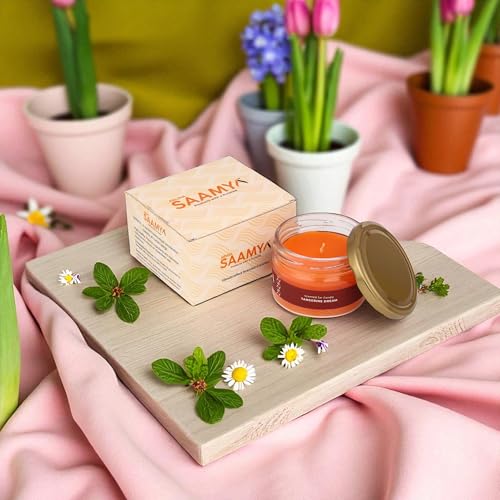 Image of ArunaSAAMYA Handcrafted Scented Jar Candle I Citrus Fragrance (Tangerine Dreams) I Pack of 1 I 120 GMS I Upto 40 Hours Burn Time