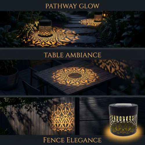 Luces solares decorativas de metal para vallas, terrazas y escalones 3