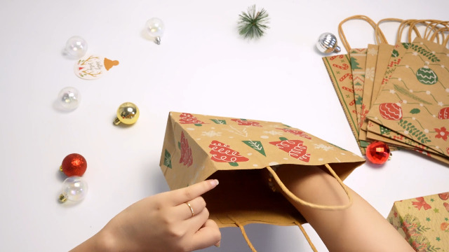 Bolsas Kraft Navidad Paquete De 12 Bolsas De Papel Kraft, Bolsas