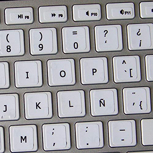 Pegatinas de teclado español para Mac en blanco miniatura 1