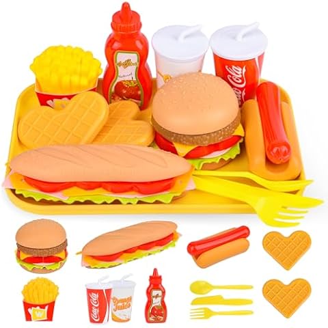 12PCS Pretend Fast Food Play Set by Fegalop Cover