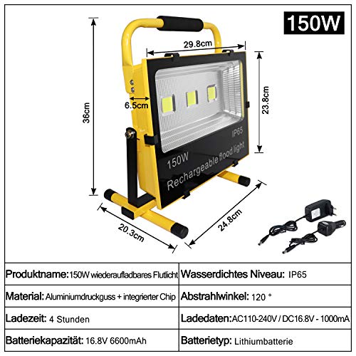Hengmei, faretto a LED a batteria, faretto da