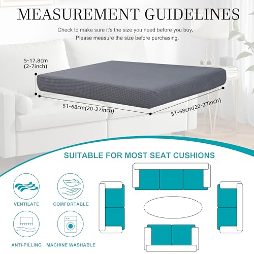 Image of BIETYONE 12Pcs Stretch Patio Cushion Covers,Outdoor Couch Covers Replacement,Outdoor Couch & Sofa Slipcovers,for Patio Furniture Cushion Covers,Washable Reusable Furniture Protector (Grey,Cover Only)