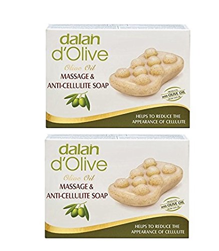 Dalan d'Olive Olive Oil Massage & Anti Cellulite Soap - Combo Pack of 150g X 2 pcs, Imported from Turkey