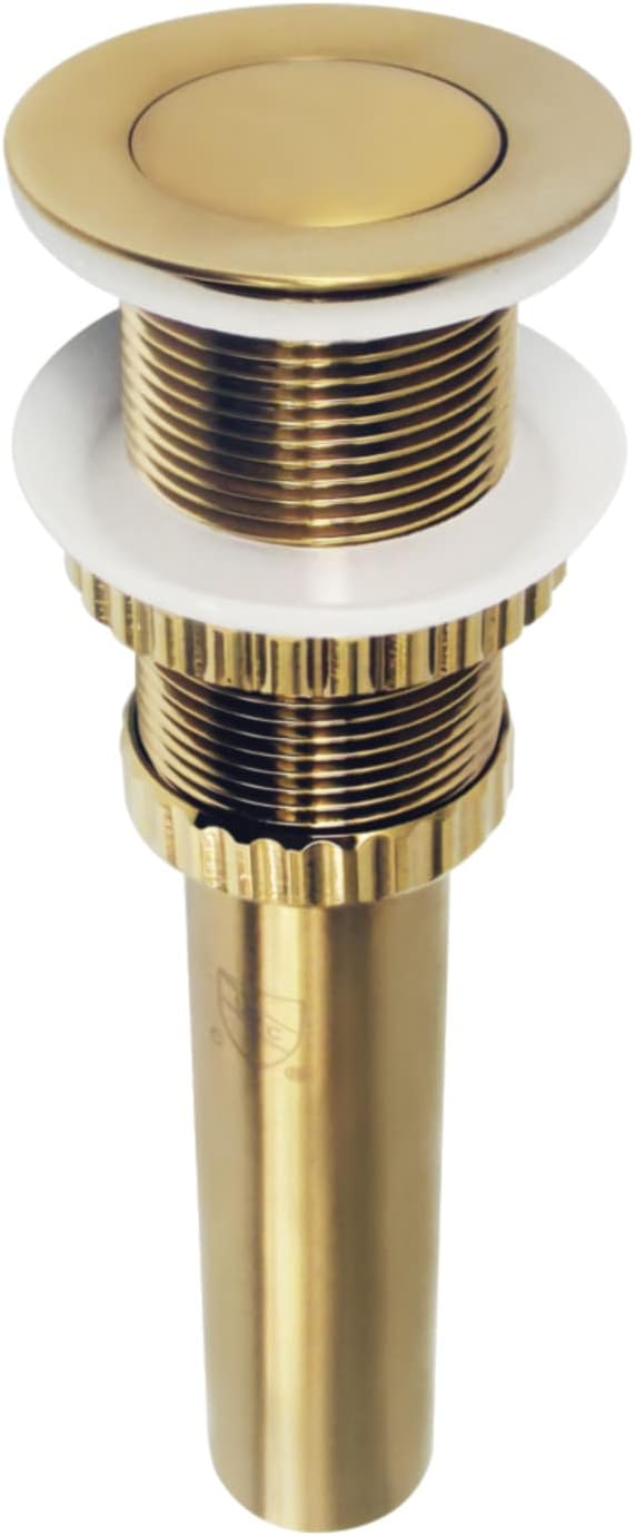 EV8417 Coronet Push Pop-Up Bathroom Sink Drain Without Overflow, Brushed Brass 8.44 x 2.44 x 2.44