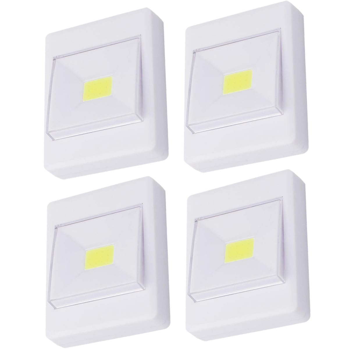 Alipis Set 4 Pezzi LED per Mobili Bianco Interruttore Cob, Luce Chiara e Cura Visiva, Lampada da Fissare in Plastica per Cameretta e Corridoio