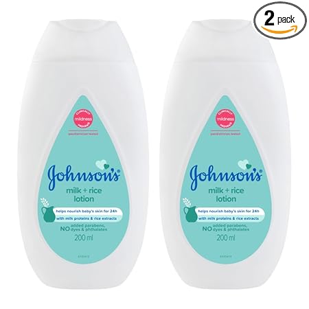 Johnson's Johnson & Johnson Baby Milk and Rice Baby Lotion 200ml (Pack of 2)