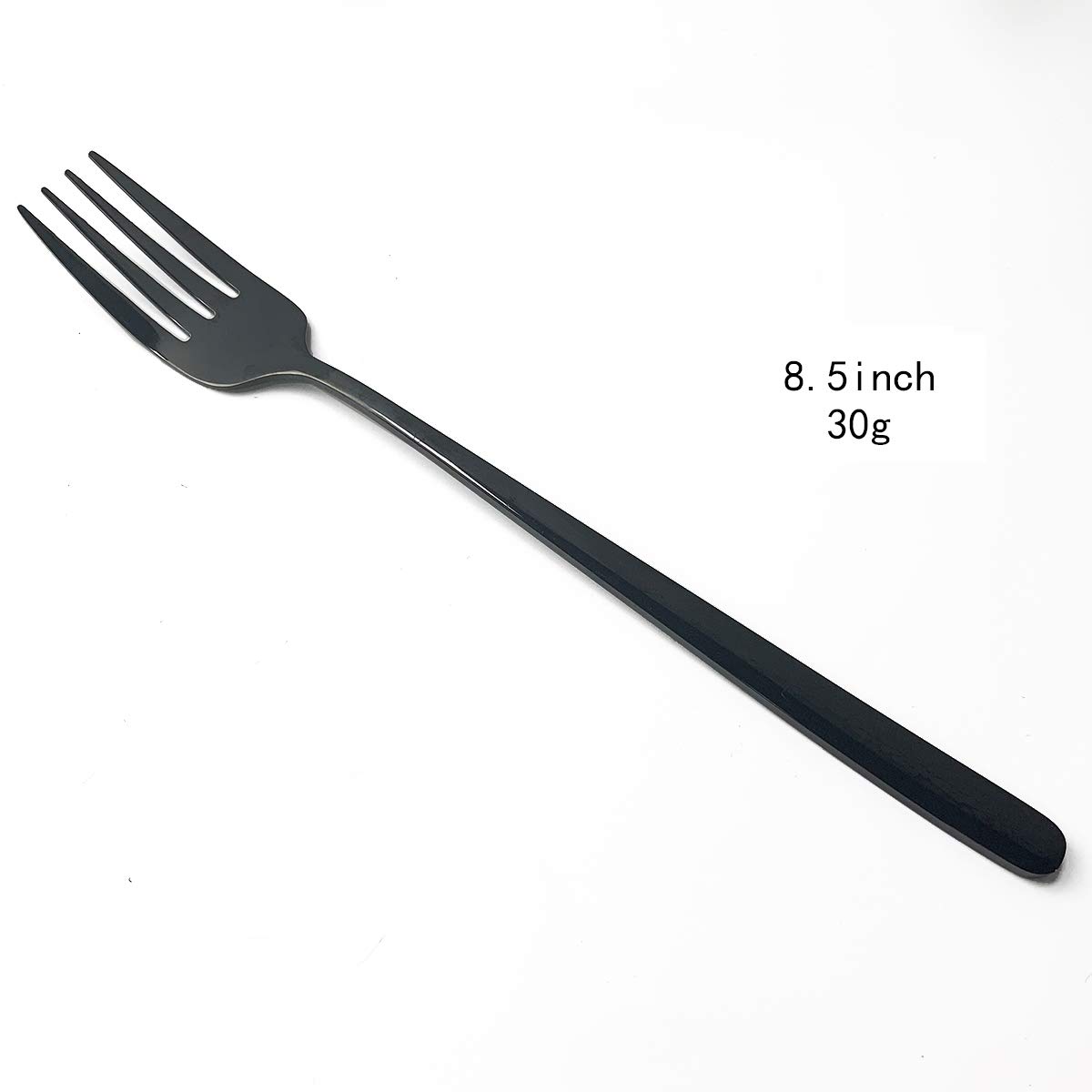 BRIIEC 8-piece Dinner Forks Silverware Set, 304 Stainless Steel Forks for Use for Home, Kitchen or Restaurant, 8.6 Inches (Black)