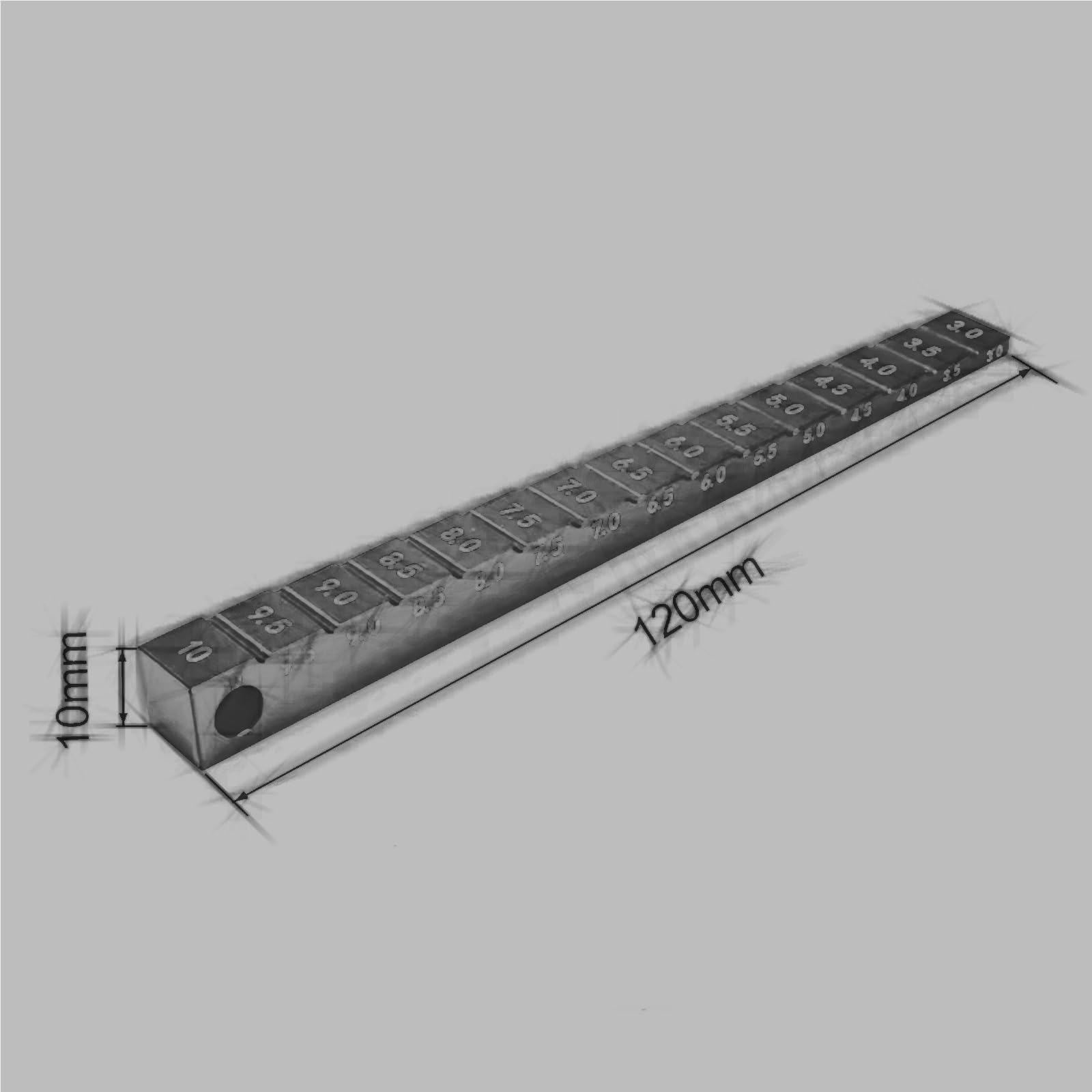 RC Juguetes Repuestos Para 1/10 Regla De Altura De Aleación De Aluminio Para Coche RC Medidor De Caída De Chasis De 3-10 Mm Herramienta De Reparación Para Medición De Deriva(Blue)