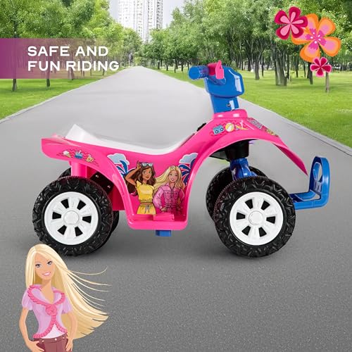 Image of Barbie - 6V Kids Ride-On ATV with Rechargeable Battery and Reverse Drive | Barbie - 6V Kids Ride-On ATV with Rechargeable Battery and Reverse Drive