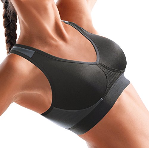 Preisvergleich Produktbild Thuasne Damen Gekreuztes Rücken Bustier Sport-BH, Grau / Schwarz, 75D