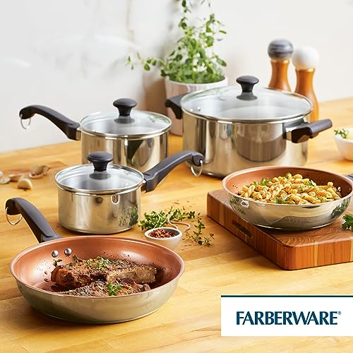 Farberware Classic Traditions Stainless Steel Cookware Induction Pots and Pans Set with Prestige Cooking Utensils, 12 Piece - Stainless Steel - image 9