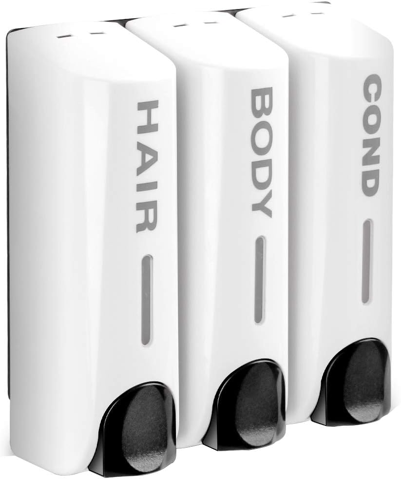ILIKEPOW Chamber Soap Dispenser Trio Shower Gel Shampoo Conditioner ABS Wall Mount