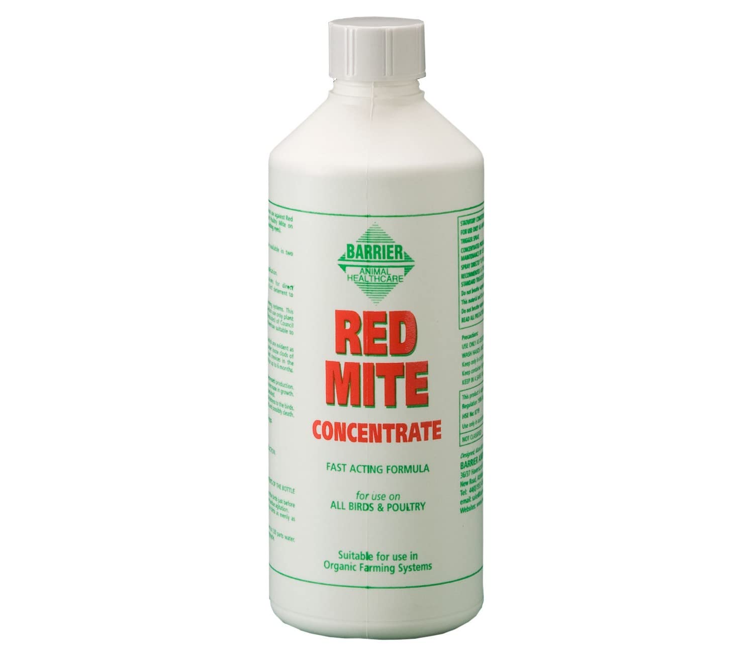 Barrier Red Mite Concentrate Liquid effective control red mite on birds 500ml